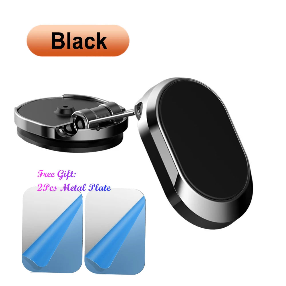 Magnetic Car Phone Holder - Foldable 360-Degree Rotatable Dashboard Stand for Navigation, Car Accessories