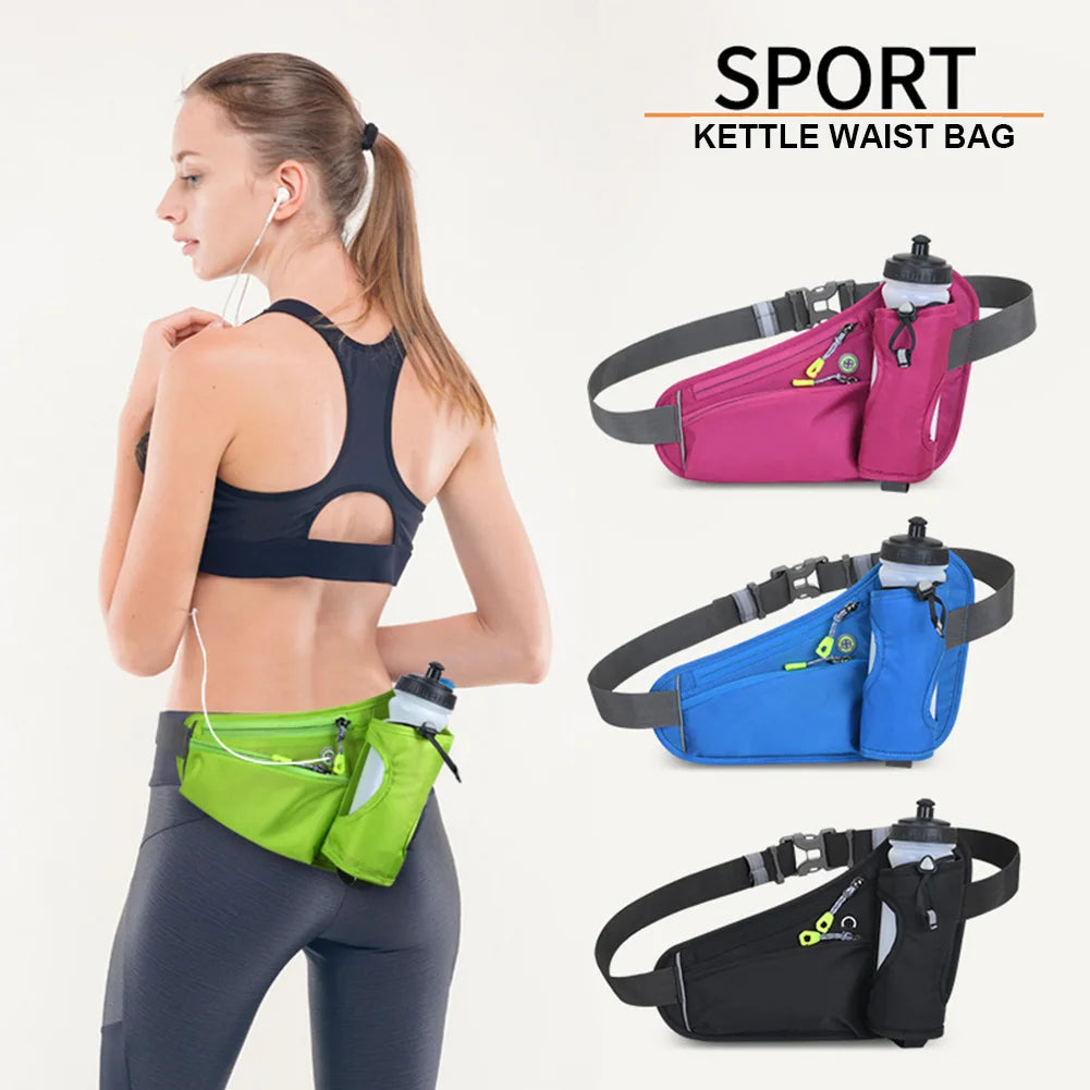Running Waist Bag with Water Bottle Holder – Hydration Fanny Pack for Men & Women, Gym, Jogging, and Cycling