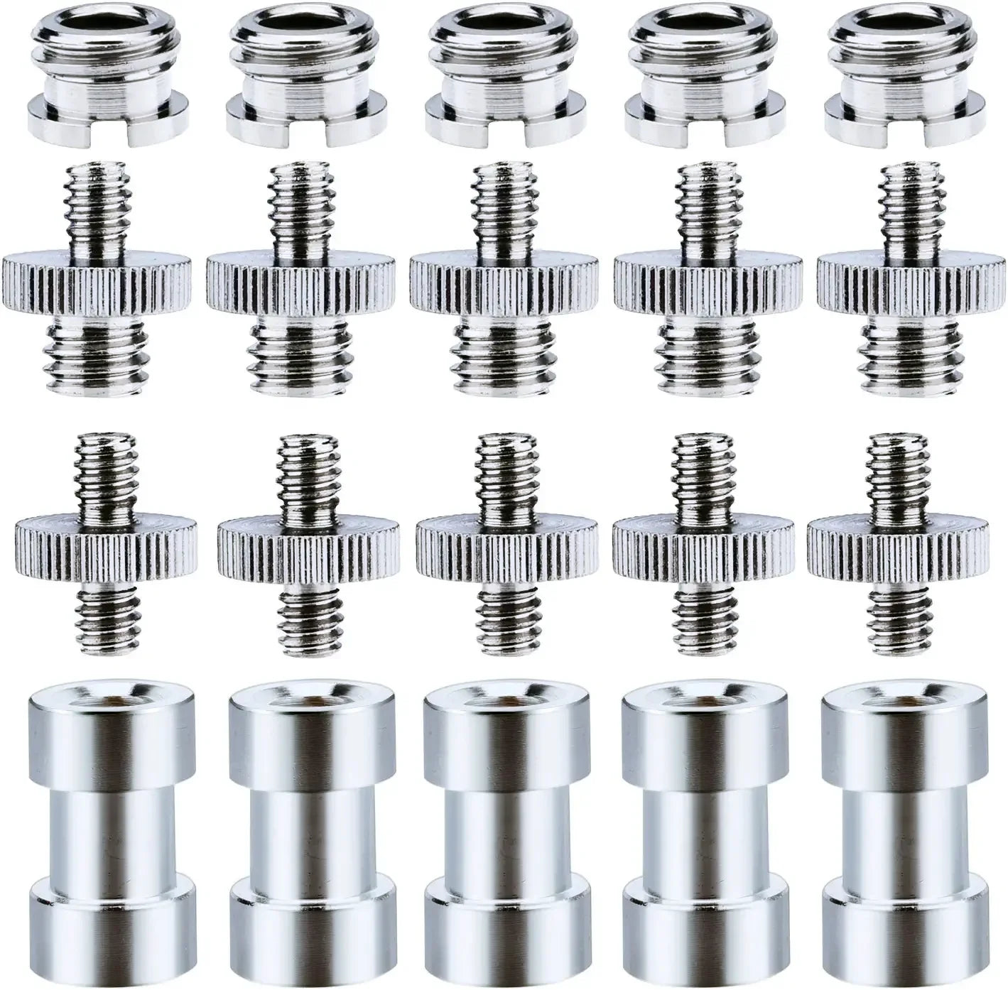 1/4" to 3/8" Female Screw Adapter – Metal Spigot Stud Male Converter for Flash, Light, Tripod & Photo Studio Accessories