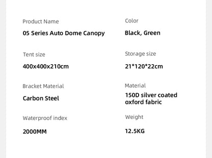 ShineTrip Oversized Dome Tent – Quick Setup, Waterproof & Sunproof Silver-Coated Canopy for Camping (05 Series)