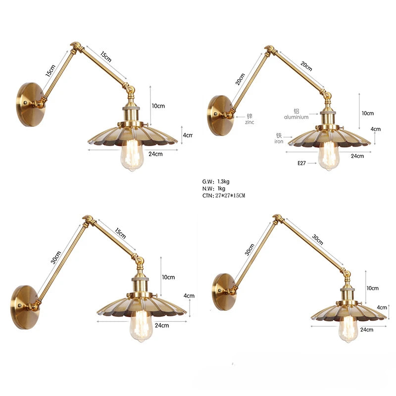 American Iron Art UFO Wall Lamp — Black Decorative Light for Bedroom, Bar & Restaurant