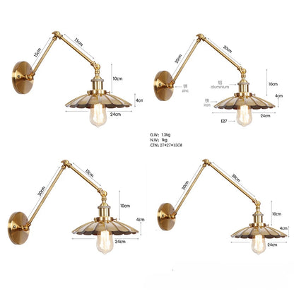 American Iron Art UFO Wall Lamp — Black Decorative Light for Bedroom, Bar & Restaurant