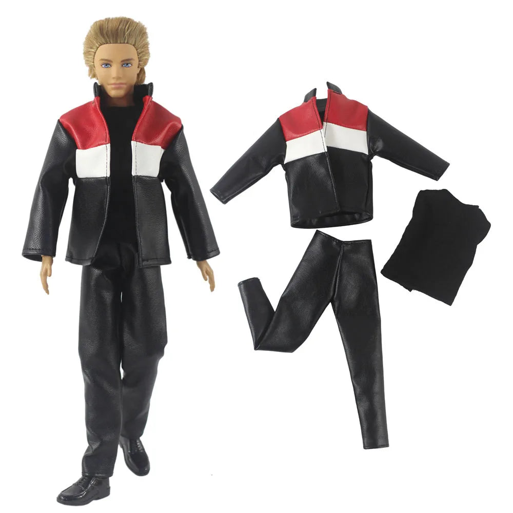 1 Set 12" Ken Doll Clothes — Leather Outfit with Multiple Styles to Choose From