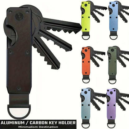 Compact Key Organizer – Minimalist Metal Key Holder for 2-6 Keys, Secure Keychain Case