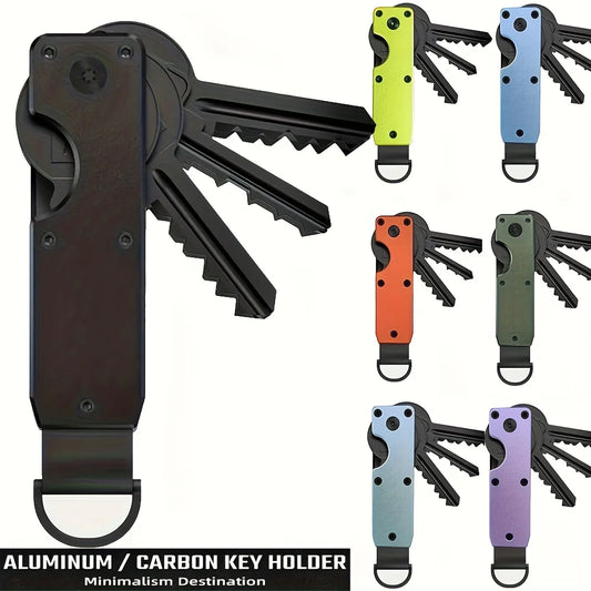Compact Key Organizer – Minimalist Metal Key Holder for 2-6 Keys, Secure Keychain Case