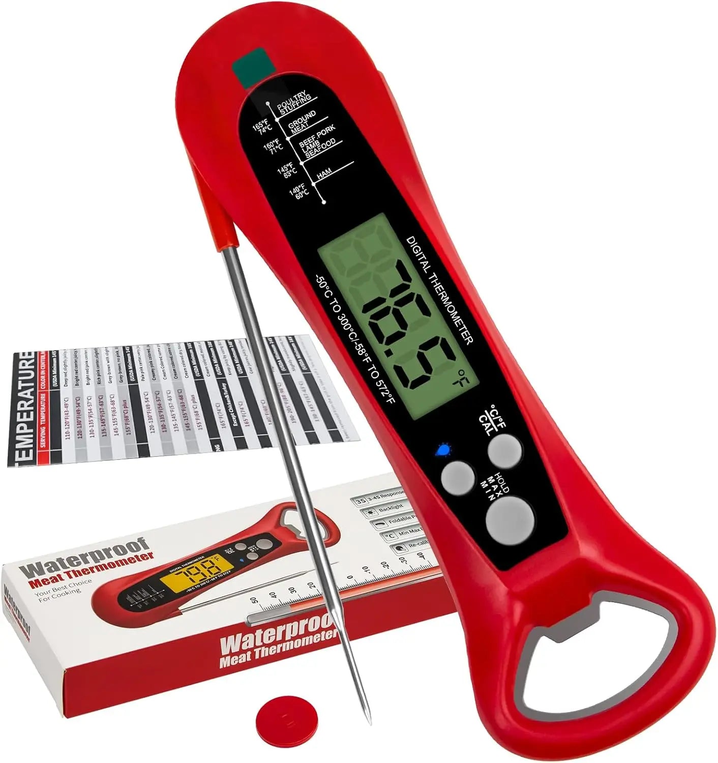 Instant Read Digital Meat Thermometer – Fast, Precise Cooking Thermometer with Backlight & Magnet