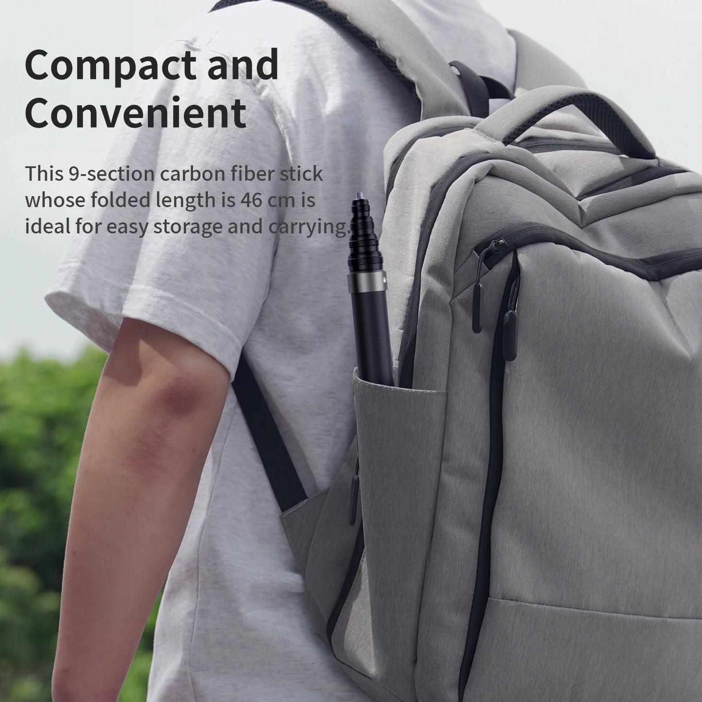 aMagisn 3M Invisible Selfie Stick - 1.2M Carbon Fiber Telescopic Monopod for DJI, GoPro, Insta360 X3/X4 Accessories