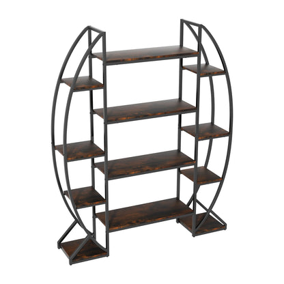 Large 5-Tier Metal and Wood Plant Stand – Flower Display Shelf and Living Room Bookshelf