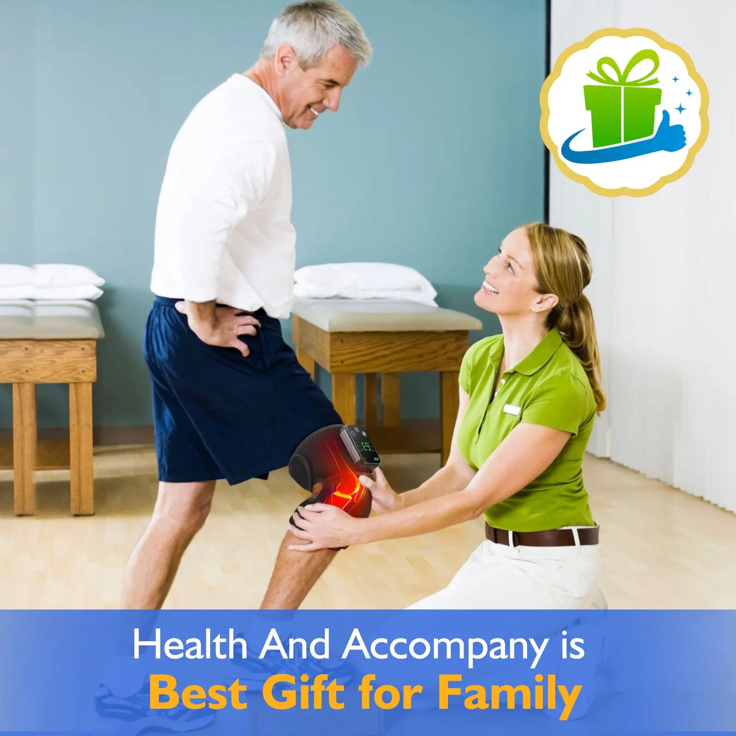 Electric Knee Temperature Massager | Heating Vibration Massage for Joint Support & Arthritis Relief