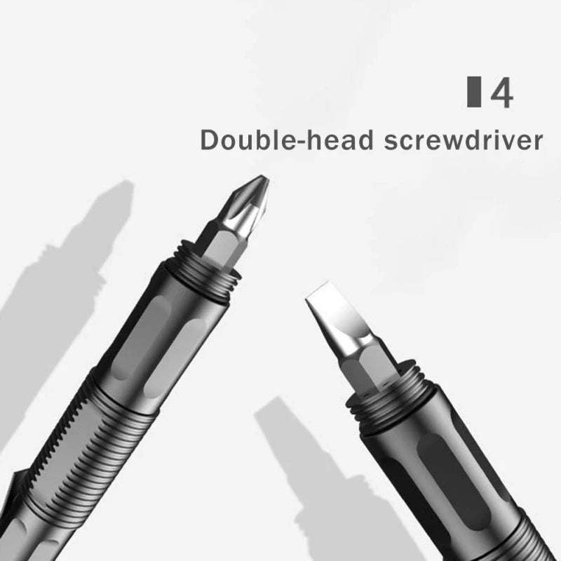 Multifunctional Tactical Ballpoint Pen — 100LM Flashlight, Self-Defense Tool, Window Breaker & EDC Outdoor Survival Pen