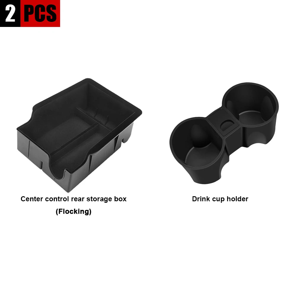 YZ Storage Box for Tesla Model 3 & Model Y – Center Armrest Hidden Box & Cup Holder Organizer, 2023-2022 Car Accessories