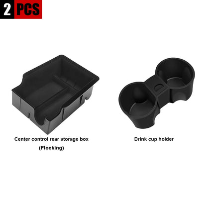 YZ Storage Box for Tesla Model 3 & Model Y – Center Armrest Hidden Box & Cup Holder Organizer, 2023-2022 Car Accessories