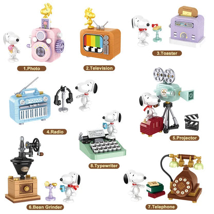 Genuine Snoopy Blind Box Puzzle — Cartoon Scene Building Block Ornaments for Children, Assembled Gift Toy