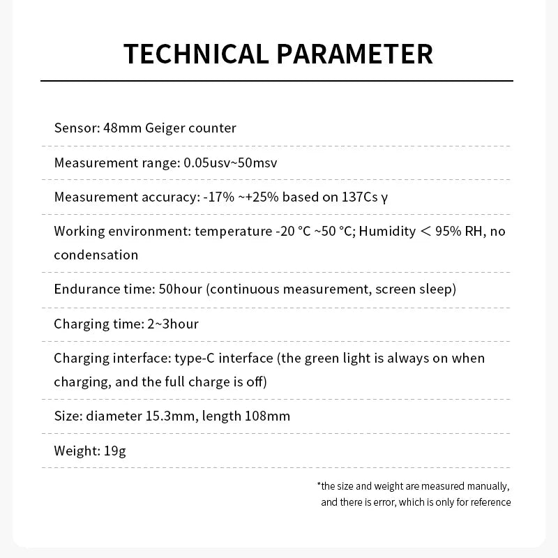 HFS-P3 Geiger Counter – Nuclear Radiation Detector, X-Ray, Beta, Gamma Detector, and Dosimeter