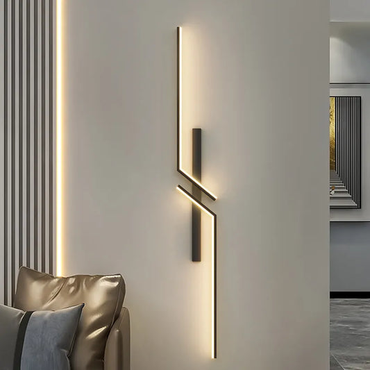 Modern Strip LED Wall Lamp - Minimalist Bedside Sconce for Bedroom, Living Room & TV Sofa Background Lighting