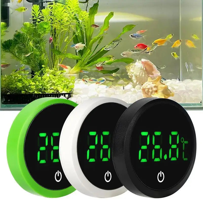 Aquarium Self-Adhesive LCD Thermometer – Digital Mini Fish Tank & Terrarium Temperature Monitor with Large Screen
