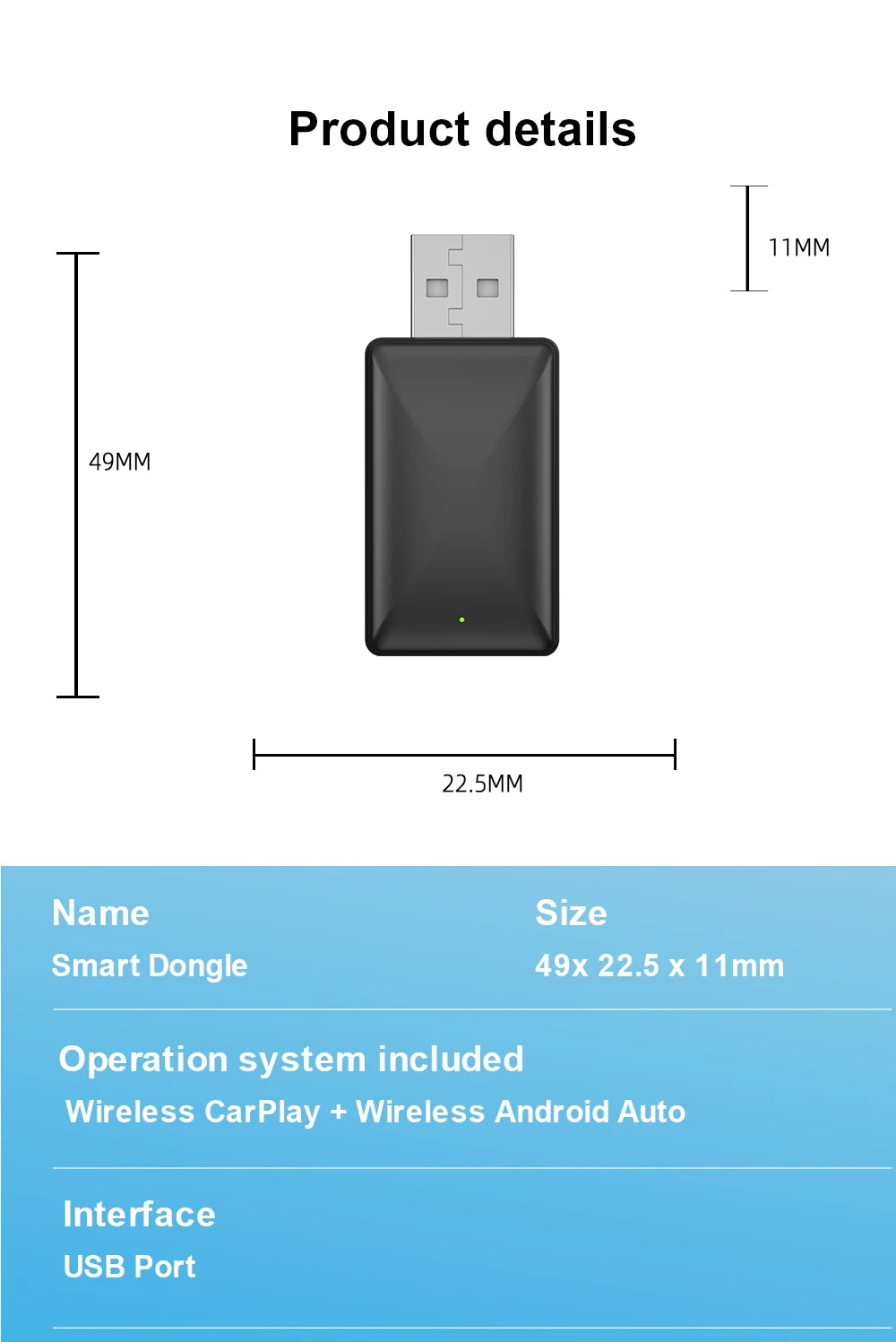 PLAYAIBOX Wireless CarPlay Adapter – 2-in-1 Dongle for Wireless CarPlay & Android Auto for iPhone & Android (Benz, Audi, Kia, Chery, Jeep)
