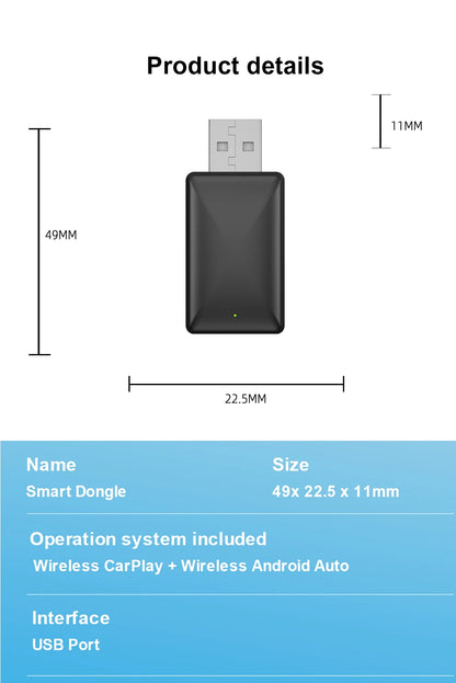 PLAYAIBOX Wireless CarPlay Adapter – 2-in-1 Dongle for Wireless CarPlay & Android Auto for iPhone & Android (Benz, Audi, Kia, Chery, Jeep)