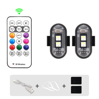 Wireless RGB LED Strobe Lights – Warning & Position Lights for Aircraft, Helicopters, and Motorcycles