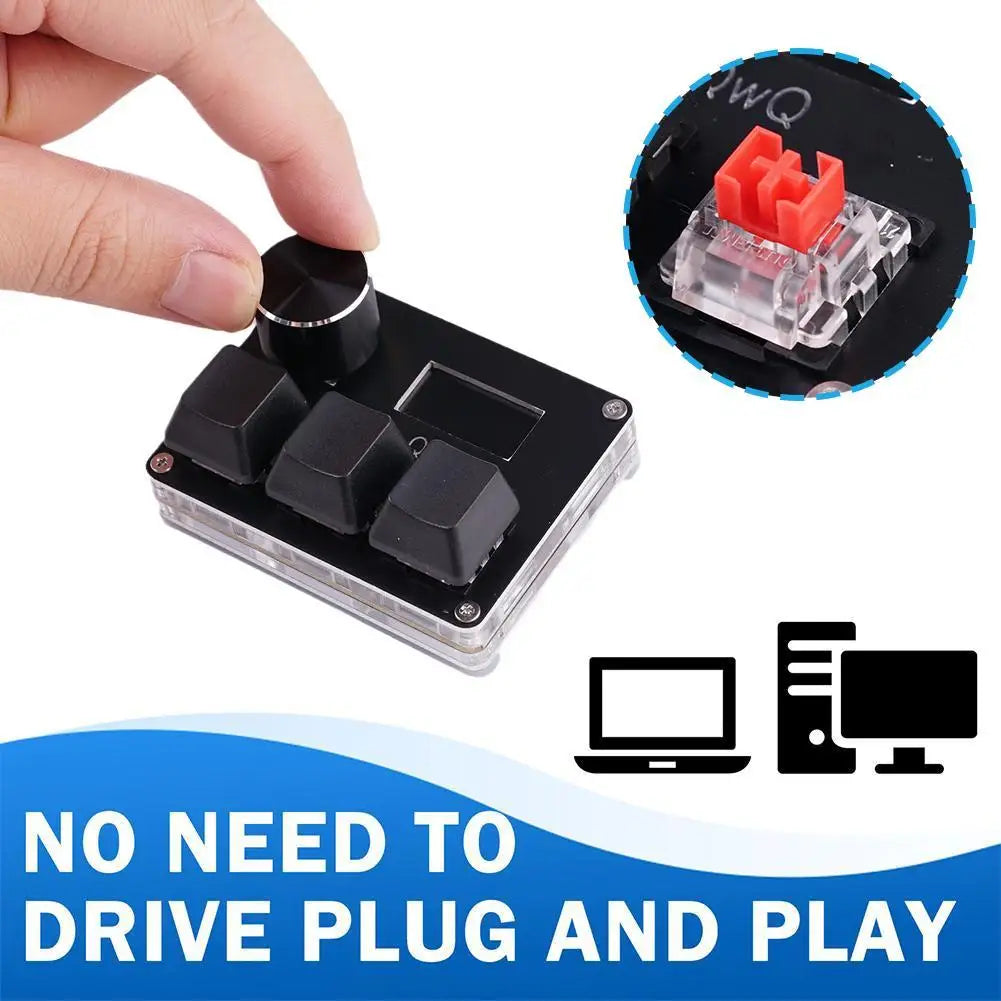 SayoDevice OSU Keyboard O3C | Rapid Trigger Hall Magnetic Red Switches with Knob & Screen, Copy-Paste Shortcut