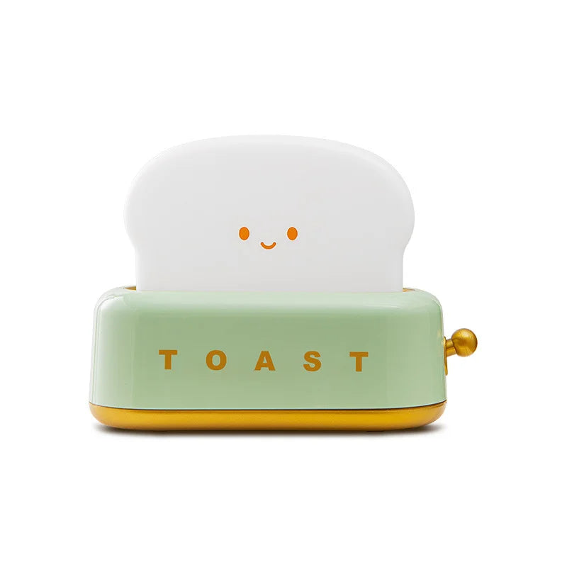 INS Style Toast Maker Night Light – Creative LED Bedside Desk Lamp with Timer