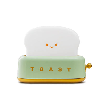 INS Style Toast Maker Night Light – Creative LED Bedside Desk Lamp with Timer