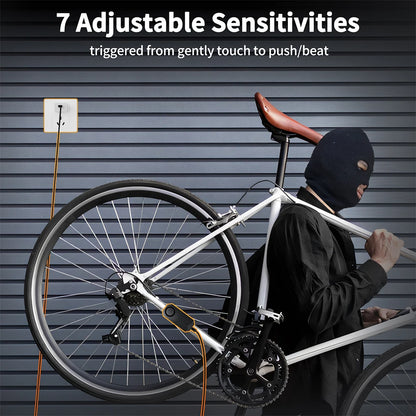 Wsdcam Vibration Bicycle Alarm – USB Rechargeable Anti-Theft Motorcycle Bike Alarm 113 dB Waterproof with Remote Control