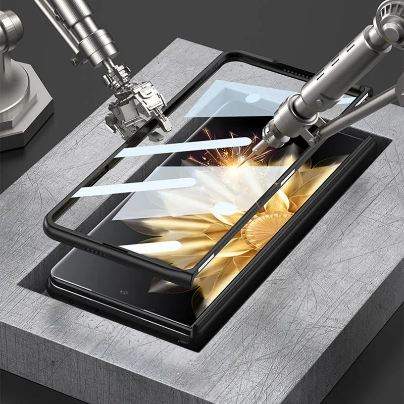 Original Honor Magic V2 Magnetic Hinge Case – Anti-Knock Matte Hard Cover with Outer Screen Glass Stand