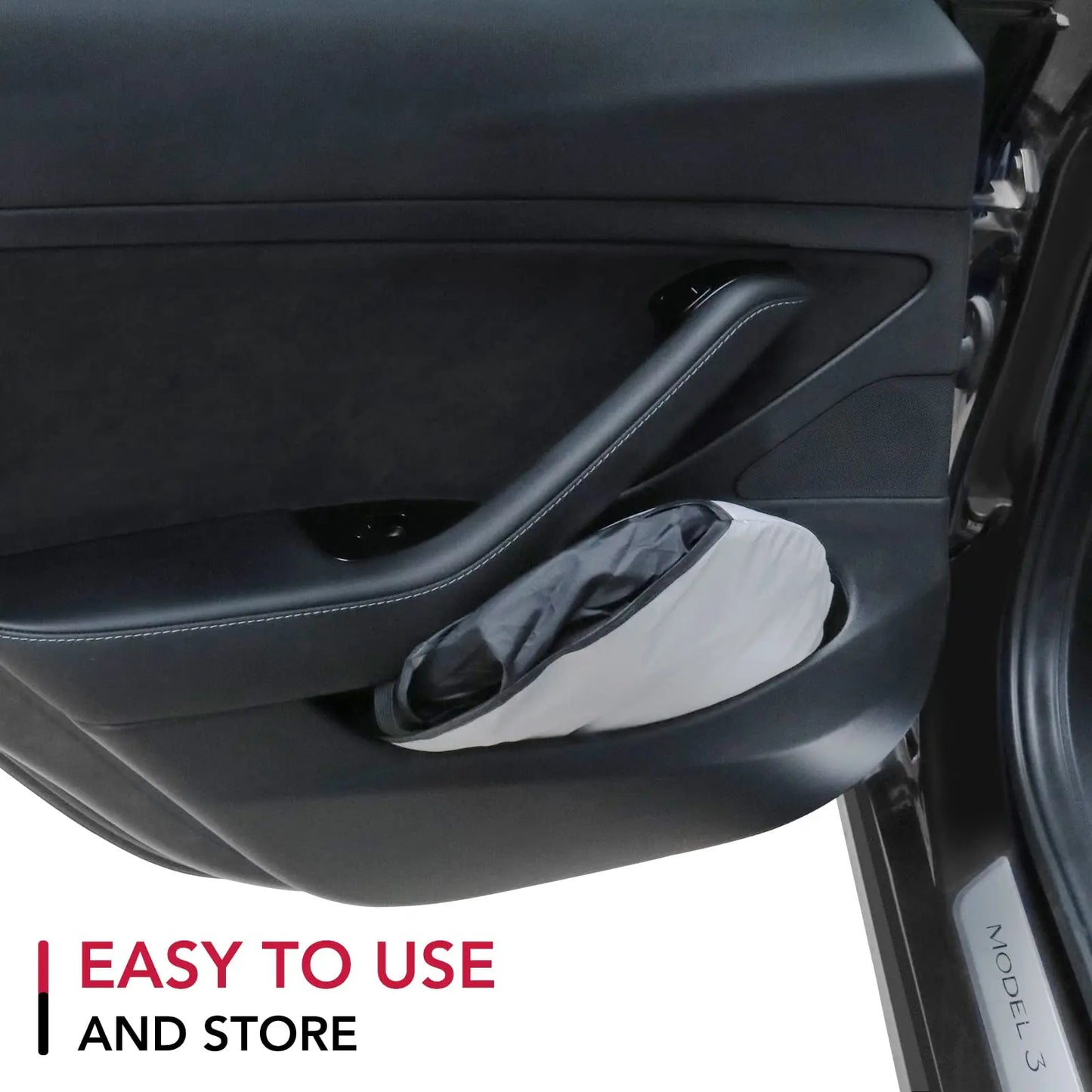 Tesla Windshield Sunshade Folding Front Window Cover – Heat Protection Visor for Model Y & Model 3 2025 Accessories