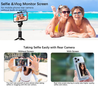 Magnetic Phone Vlog Selfie Monitor Screen – Rear Camera Selfie Display Compatible with iPhone & Android