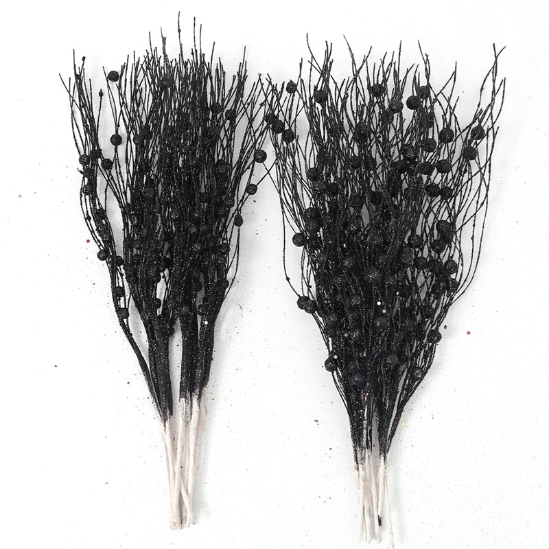 5PCS Glitter Artificial Berry Bouquet | Christmas Tree Ornament & Home Decor for New Year 2026, Navidad DIY Wreath Accessories