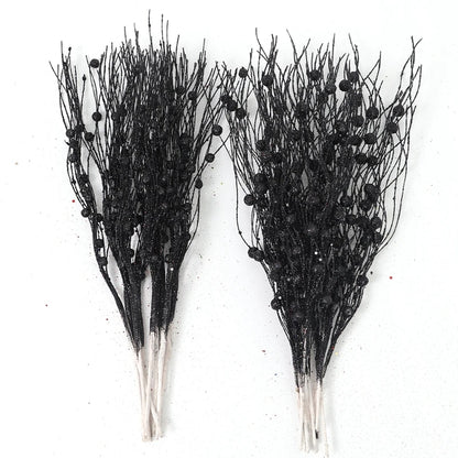 5PCS Glitter Artificial Berry Bouquet | Christmas Tree Ornament & Home Decor for New Year 2026, Navidad DIY Wreath Accessories