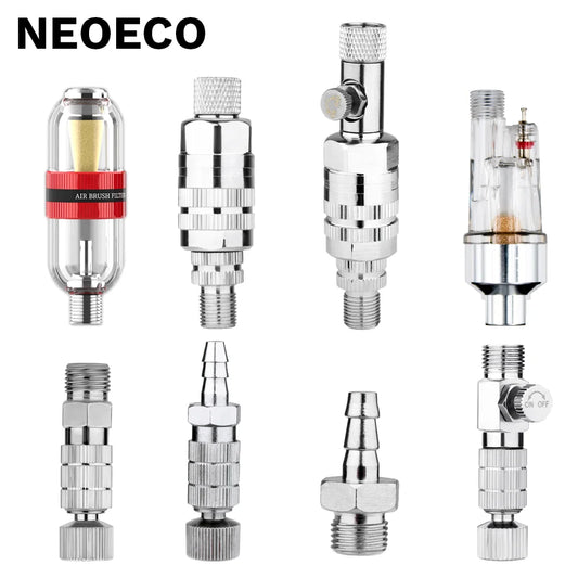 1/8" Airbrush Filter Valve Regulator – Quick Release Moisture Trap for Air Hose & Airbrush Accessories