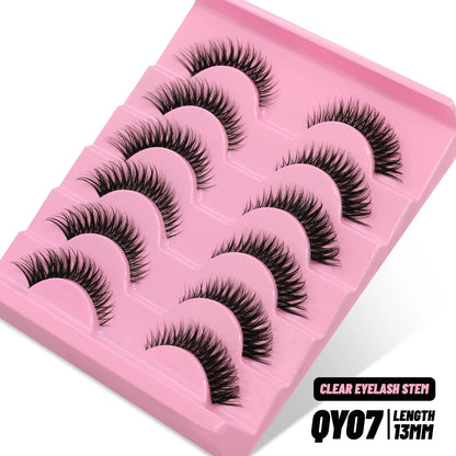 GROINNEYA Cat Eye Lashes – Faux Mink Wispy Winged Fake Eyelashes for Natural Elongated Look