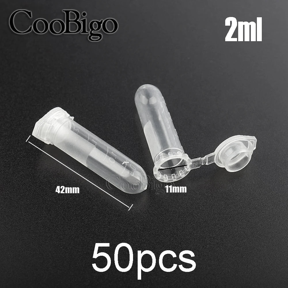 0.2-10ML Plastic Seed Storage Bottles — Transparent Centrifuge Tube Containers with Caps