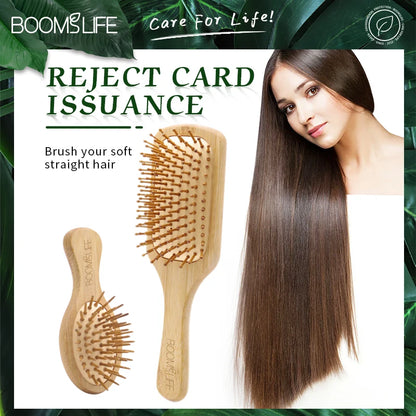 Bamboo Hair Brush for Women – Wide Tooth Styling Comb, Scalp Massage Brush for Smooth Hair & Barber Use