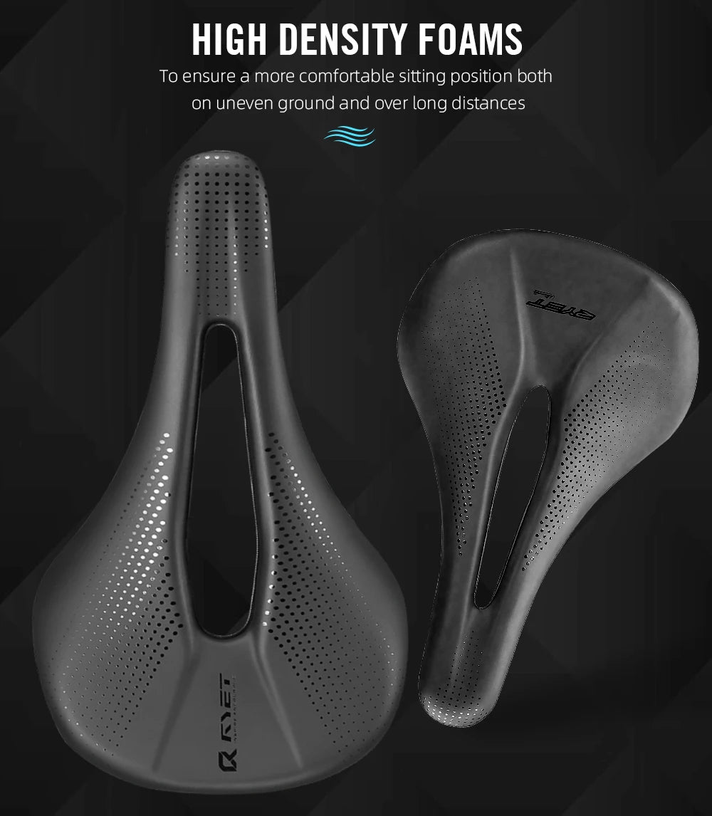 RYET 3D Printed Carbon Bike Saddle — 140/142mm Super Light EVA Road & MTB Racing Seat Cushion