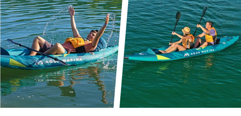 AQUA MARINA STEAM Inflatable Sport Kayak – 1-2 Person PVC Canoe Dinghy ...