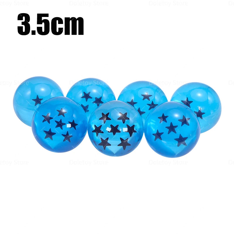 Dragon Ball Z 1:1 7-Star Crystal Balls Set — Orange & Blue Shenron Dragon PVC Figures, Complete Collectible Set