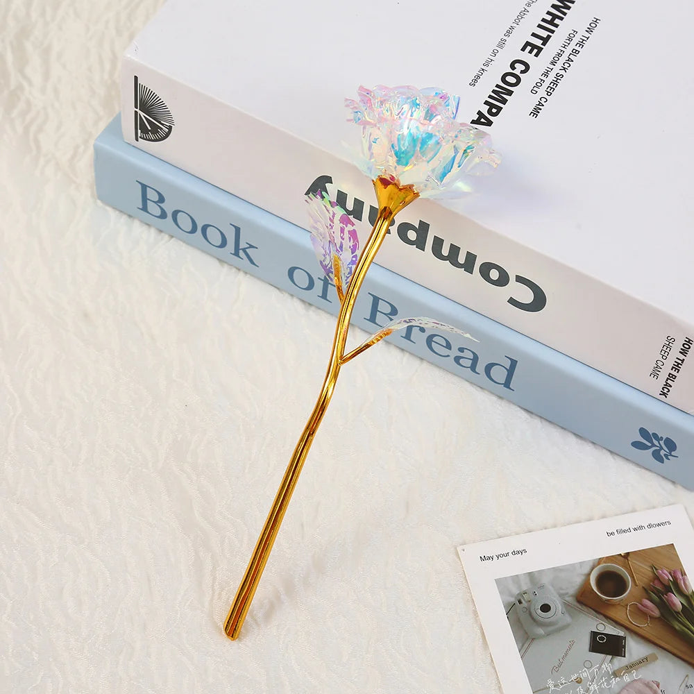 18cm 24K Golden Rose Flower – Artificial Foil Roses for Valentine’s Day, Wedding, Party Decoration & Holiday Gift