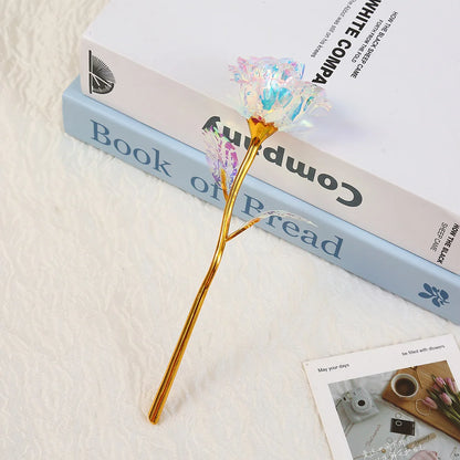 18cm 24K Golden Rose Flower – Artificial Foil Roses for Valentine’s Day, Wedding, Party Decoration & Holiday Gift