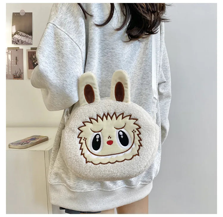 Labu Cartoon Crossbody Plush Bag – Kids Backpack & Shoulder Bag Doll Change Purse, Perfect Gift for Girls