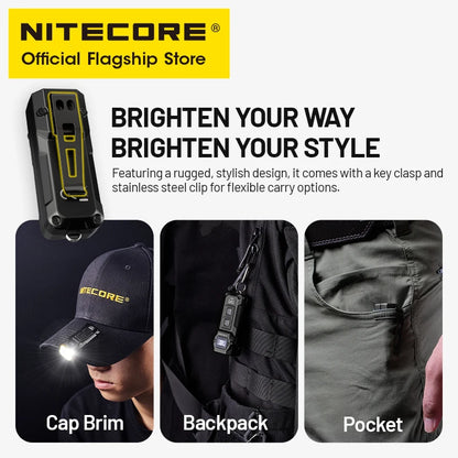 NITECORE TUP2 Mini EDC Keychain Flashlight – USB-C Rechargeable 1200 Lumen for Camping