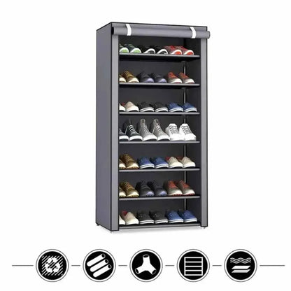 Dustproof Shoe Storage Rack – Multilayer Nonwoven Organizer Cabinet, Space-Saving Shoe Shelf for Home & Hallway