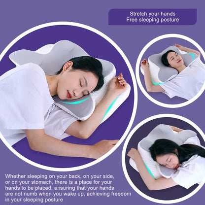 Orthopedic Butterfly-Shaped Memory Foam Pillow for Neck Pain Relief & Relaxation | Slow Rebound Cervical Support