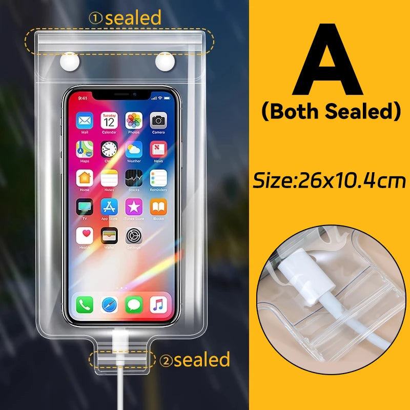 1-10PCS Cycling Rainproof Phone Pouch – High Sensitivity Waterproof Cellphone Cover for iPhone, Samsung, Xiaomi