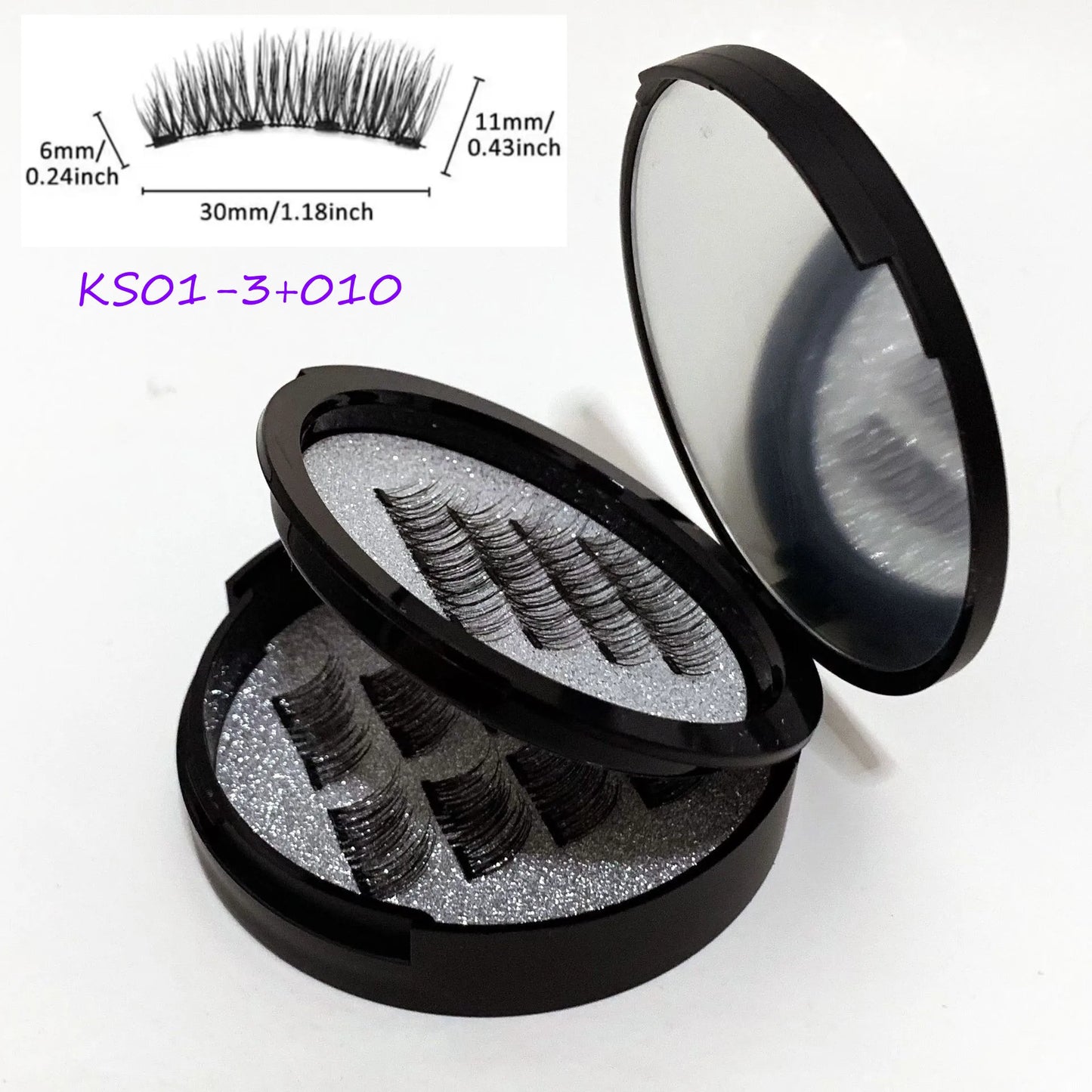 12PCS Magnetic False Eyelashes – Half Lashes Set with Double Box, Mirror & Applicator, Reusable Beauty Makeup