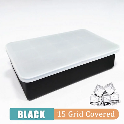 Silicone Ice Cube Maker with Lid - 4/6/8/15 Grid Ice Tray for Bar & Household Use, Ice Ball & Cube Mold