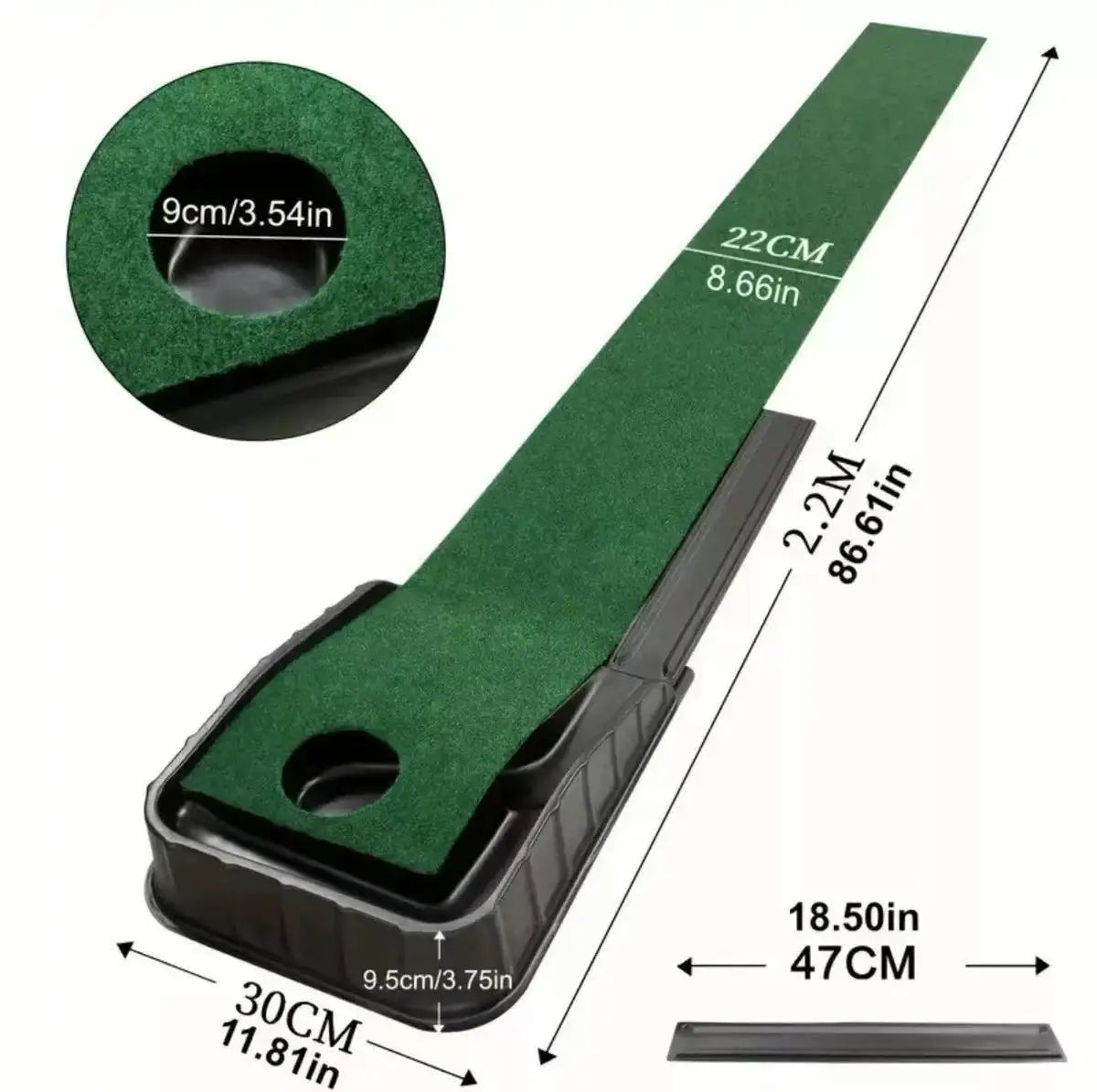 Golf Putting Practice Mat – Realistic Home Training to Improve Stroke and Lower Scores