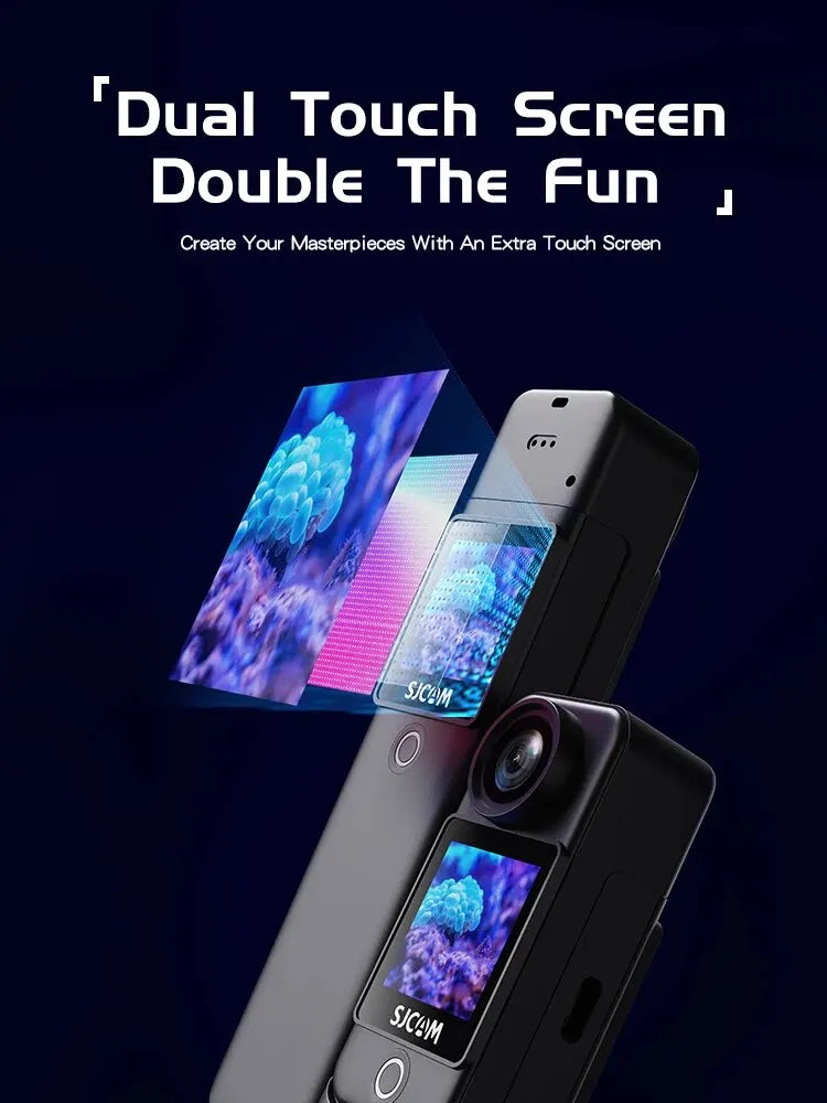 SJCAM C300 4K Action Camera – 30FPS Pocket Sports Cam with 6-Axis GYRO Stabilization, Long Battery, 5G WiFi, and Remote Control